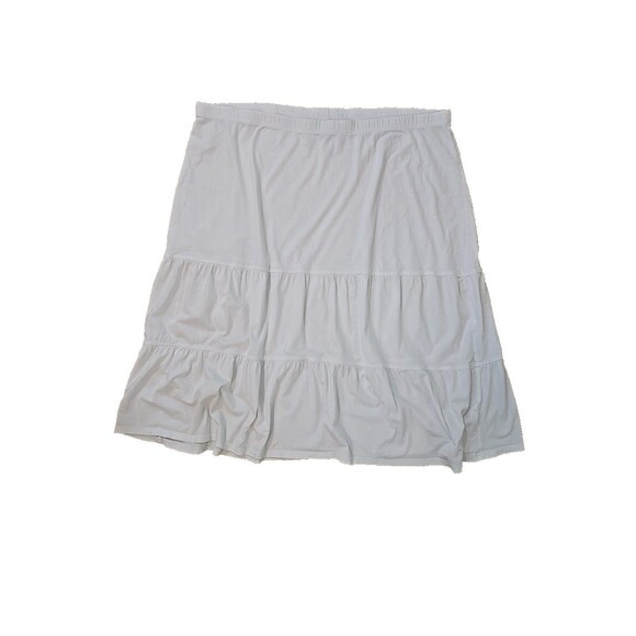 J Jill White Tiered Skirt Womens 20 Peasant Boho Retro Modest Coastal Stretch - Picture 1 of 7